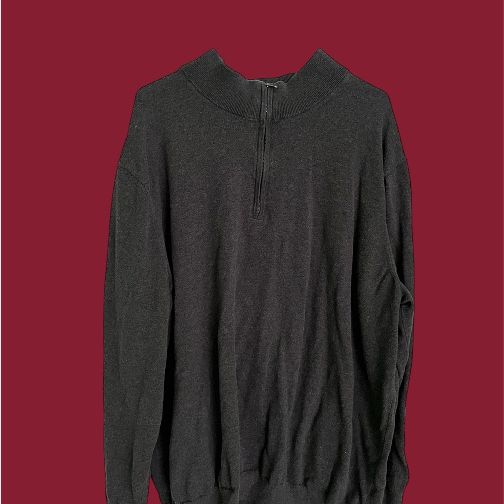 Men's Grey Half-Zip Sweater